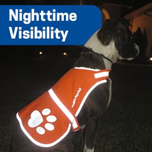 SafetyPUP XD Dog Reflective Vest. Blaze Orange Hi Vis Dog Vest Protects Dogs from Cars & Hunting Accidents (XL)