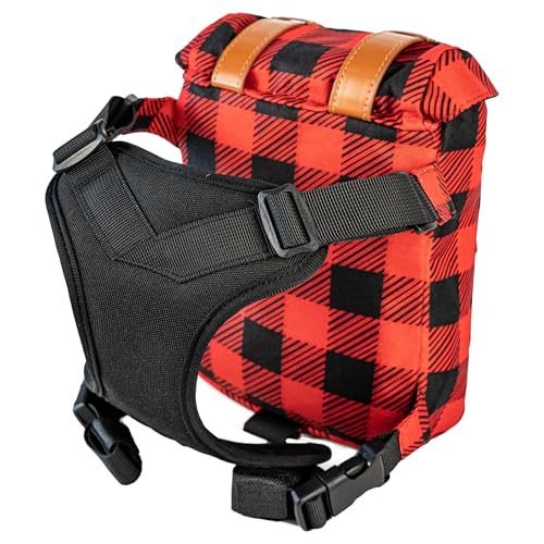 Sac à dos de transport pour chien AKAY de taille moyenne, idéal pour la randonnée, la marche et les voyages – Rouge – 21 x 16 x 6,3 cm
