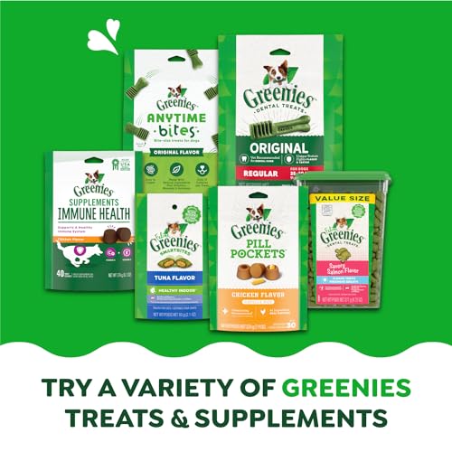 Friandises pour chiens adultes GREENIES Original TEENIE Soins dentaires naturels (130 friandises), paquet de 36 oz