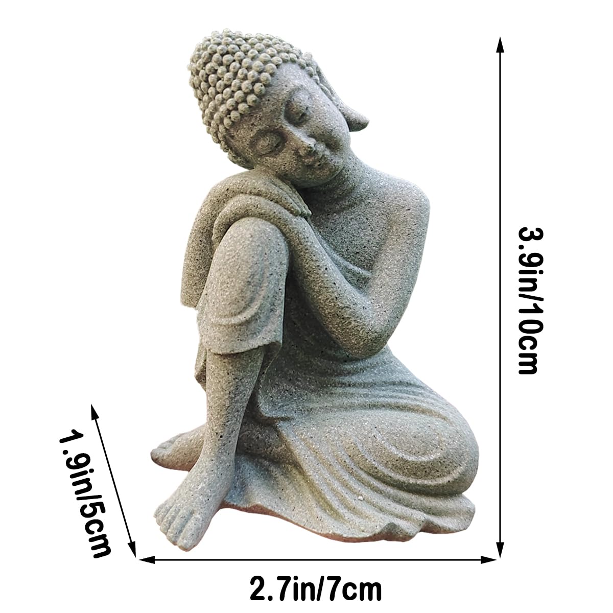 Buddha Fish Tank Decor Asian Stone Buddha Figurines for Aquarium Zen Garden Fish Tank Statue Decorations Mini Stone Buddha Zen Garden Sculptures Decor,Gift, A