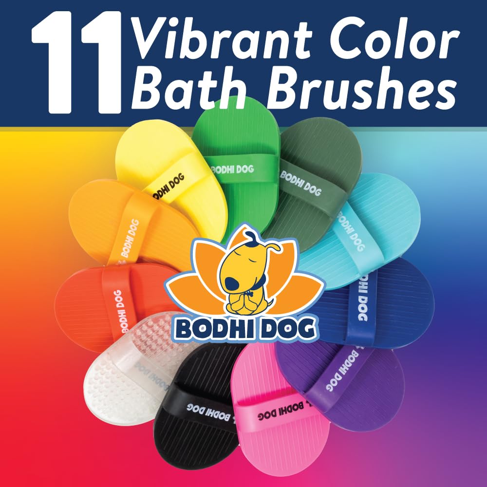 Bodhi Dog Bath Brush | De shedding Dog Brush | Hair Removing for Long Hair Dog Brush | Dog Brush for Short Haired Dogs | Dog Accessories Rubber Curry Brush | Dog Shampoo Brush
