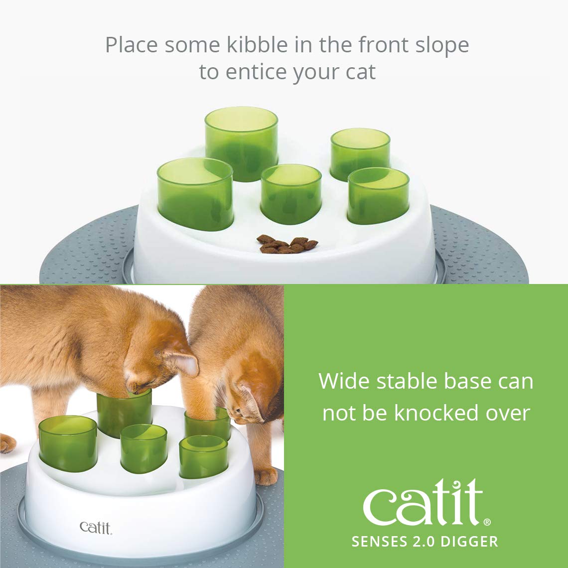 Jouet interactif Catit Senses 2.0 Digger pour chat, vert, pour chats d'intérieur, jouets interactifs pour chats, jouets pour chatons, jouets interactifs pour chats d'intérieur, jeux pour chats