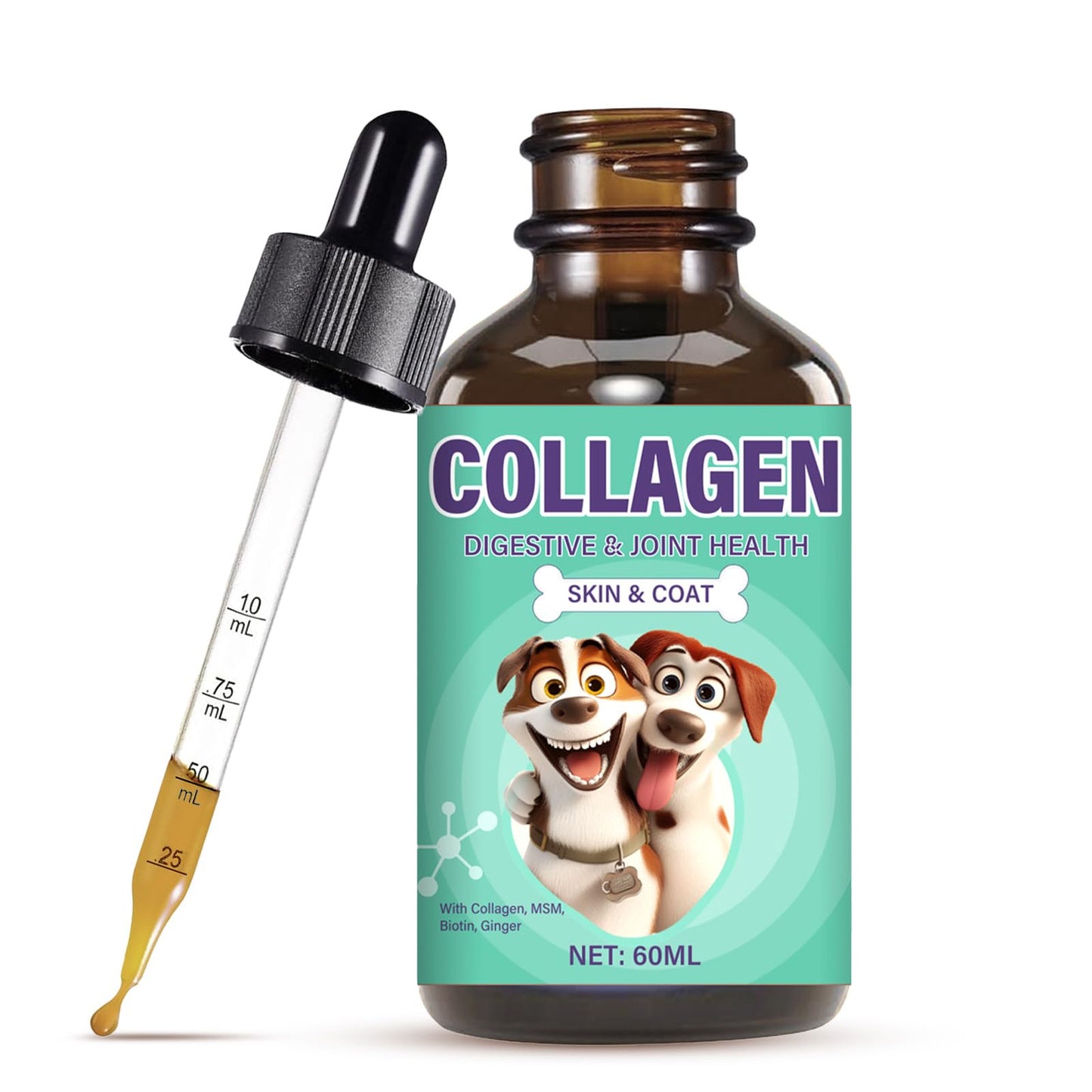 Liquid Collagen for Dogs,Premium Collagen for Dogs with Biotin,Supports Pet Digestive & Joint Health,60ml-1