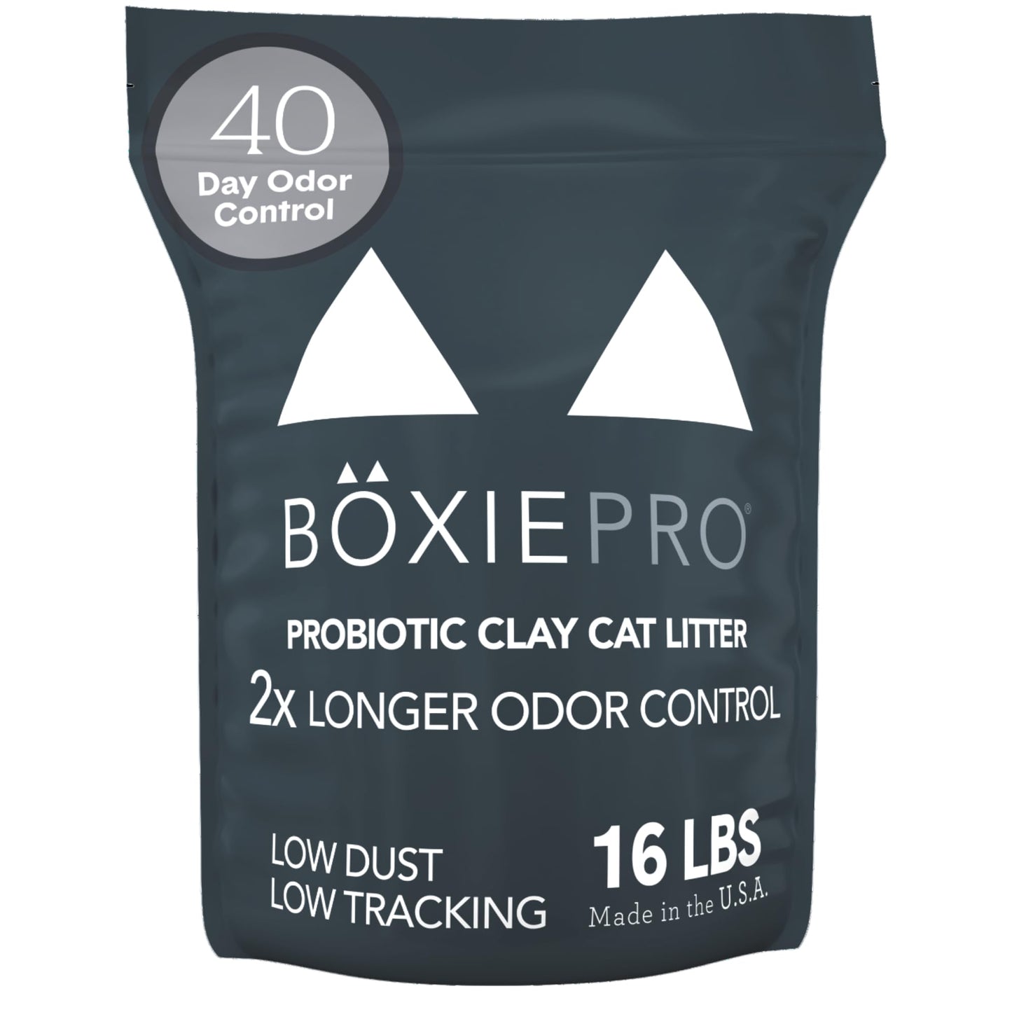 Litière agglomérante Boxie® Probiotic pour chats et chatons, contrôle des odeurs pendant 40 jours, 7,3 kg, 99,9 % sans poussière, autonettoyante, longue durée, approuvée par les vétérinaires, facile à ramasser pour tous les bacs à litière