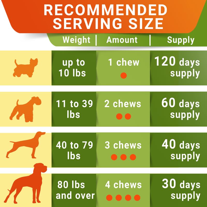 Senior Advanced Glucosamine Joint Supplement for Dogs - Hip & Joint Pain Relief - Small + Large Breeds -Omega-3 Fish Oil - Chondroitin, MSM- Mobility Soft Chews for Older Dogs - Bacon Flavor - 120Ct