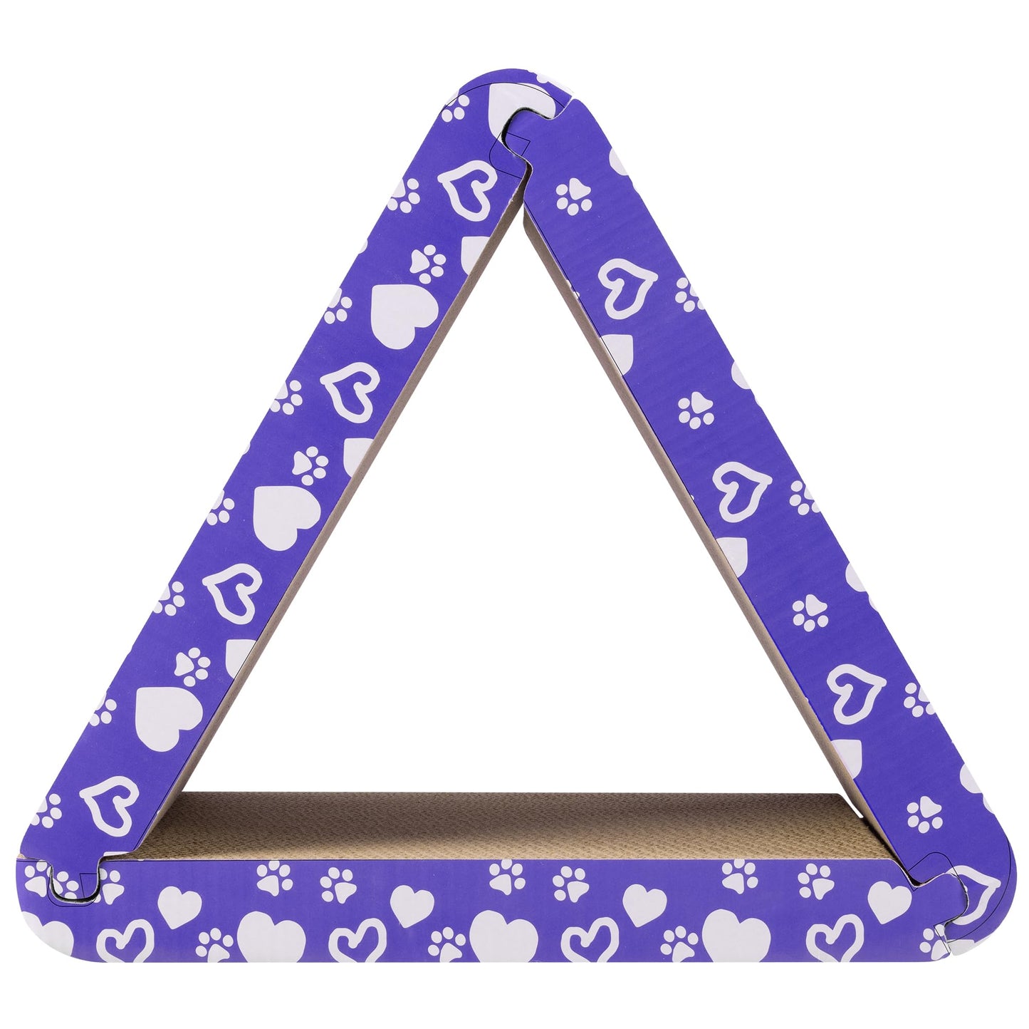 Navaris 3-in-1 Cat Scratcher - Triangle Design Cardboard Cat Scratchers - Easy Assembly Board House for Cats - Large Multi-Sided Scratch Pad, Mat Bed - 44.5cm