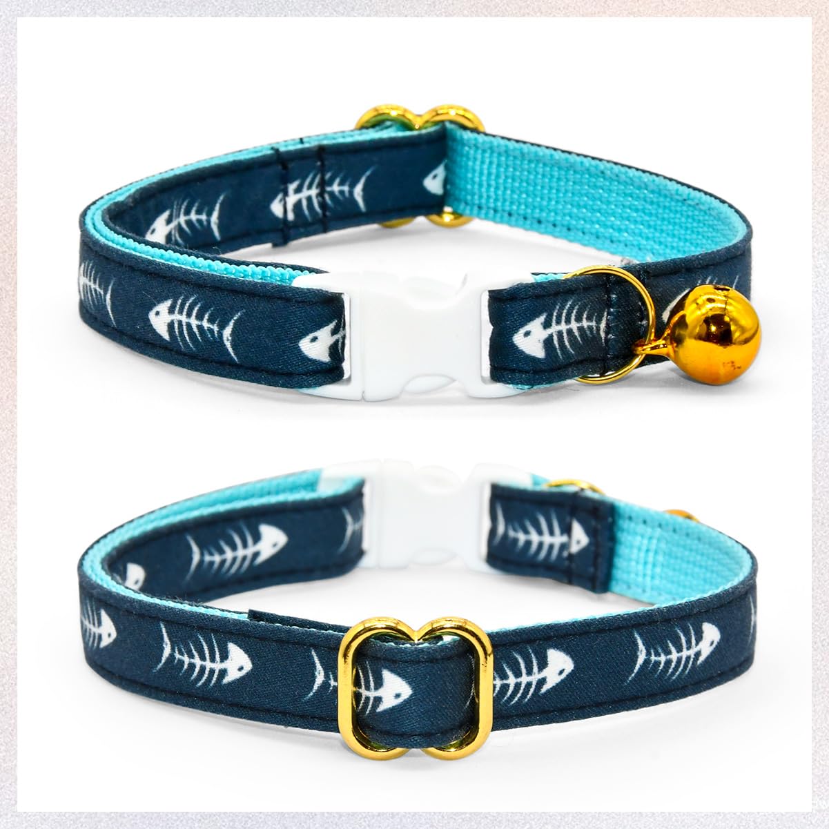Collier pour chat en forme d'arête de poisson avec nœud papillon, collier de sécurité détachable, accessoires pour chat pour mariage/anniversaire, nœud papillon réglable, grelot amovible