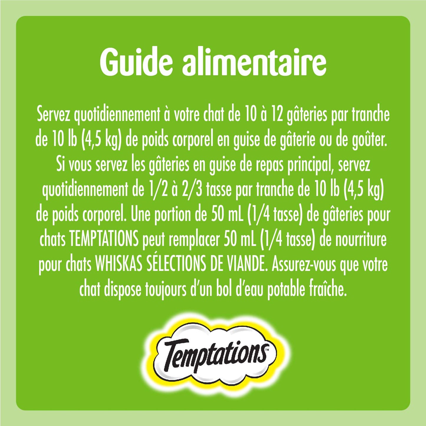 Friandises pour chats adultes TEMPTATIONS Mix-Ups, herbe à chat (saveur poulet, herbe à chat et cheddar), pot de 454 g