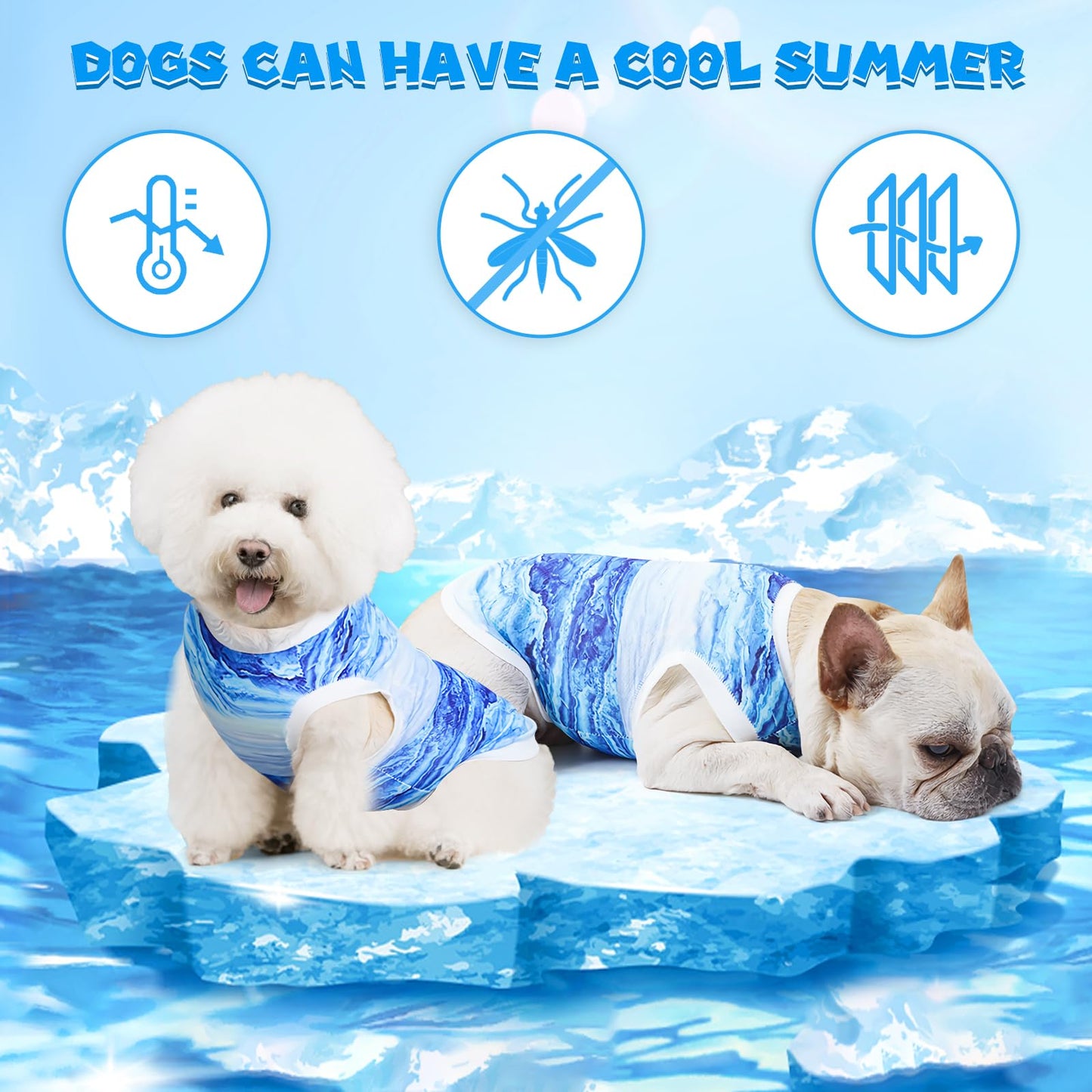 Boortight Dog Cooling Vest Summer Dog Shirt Quick Dry Breathable Cooling Vest for Small Medium Large Dogs (1Pack-L)