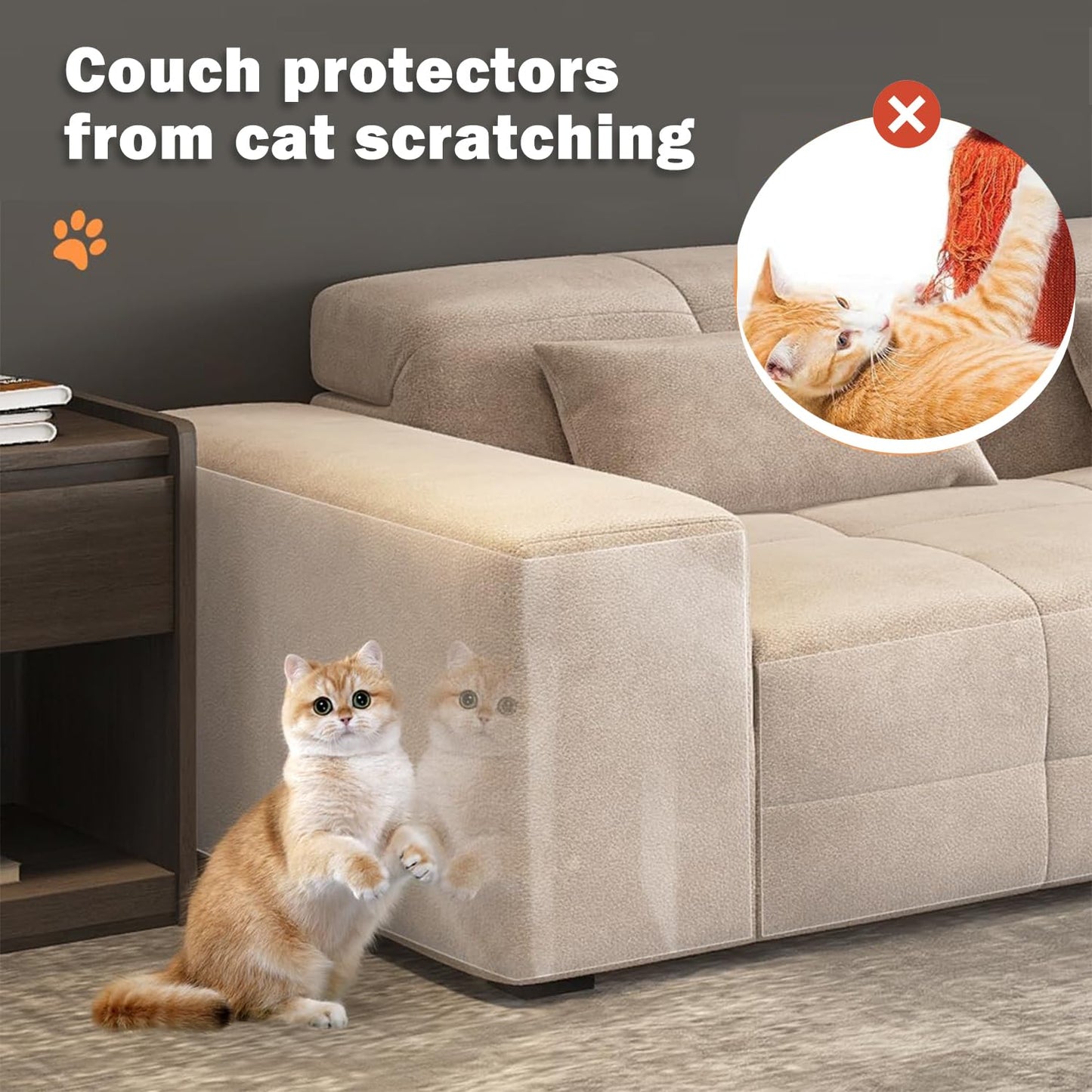 Protection anti-rayures pour chat 30 x 299 cm, autocollante, simple face, pour meubles, canapé, transparent, à découper soi-même