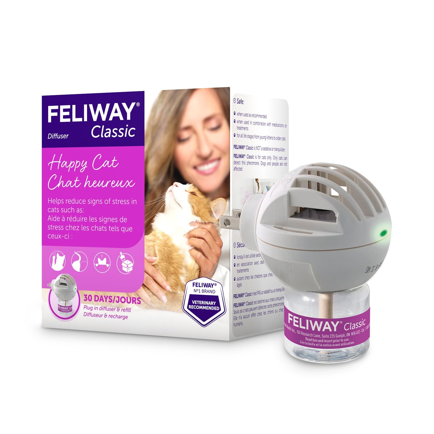 FELIWAY CLASSIC 30 Day Starter Kit - Comforts Cats at Home & Helps Control Unwanted Urine Spraying, Cat Scratching and Hiding (incl. FELIWAY Cat Diffuser LMH19 & FELIWAY Refill C238)