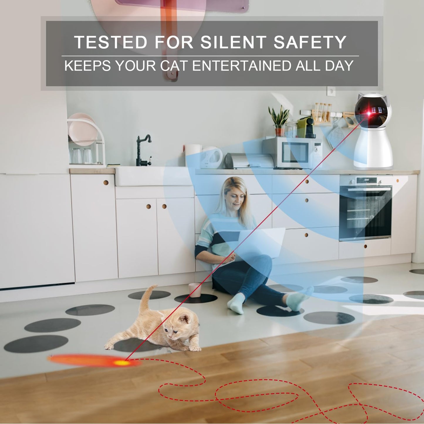 Jouets pour chats YVE LIFE, 4e génération, véritable trajectoire aléatoire, jouet laser automatique rechargeable activé par le mouvement, jouets interactifs pour chats/chatons/chiens d'intérieur