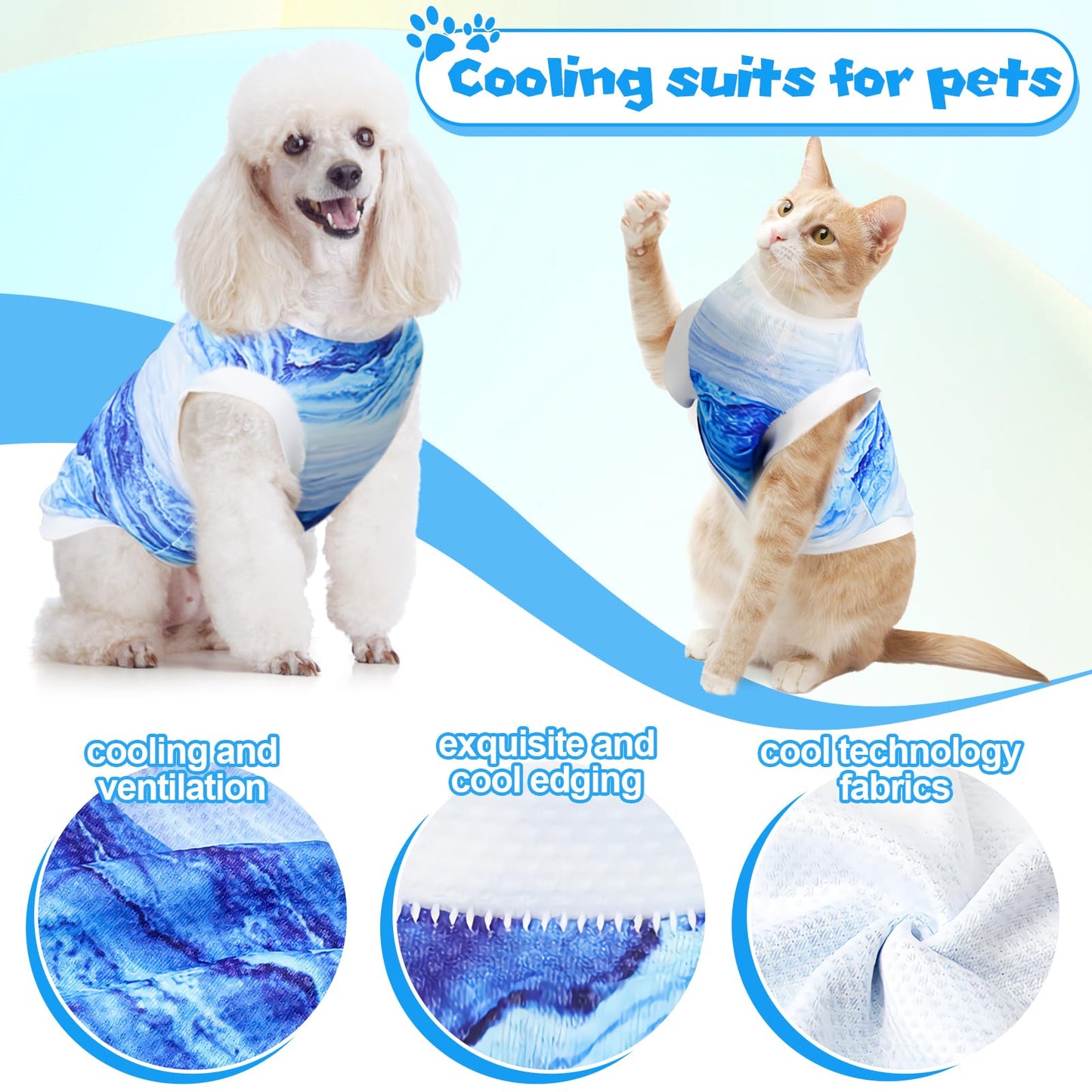 Boortight Dog Cooling Vest Summer Dog Shirt Quick Dry Breathable Cooling Vest for Small Medium Large Dogs (1Pack-L)