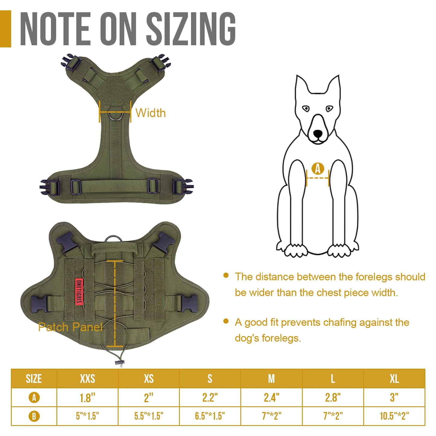 OneTigris Tactical Dog Harness,FIRE Watcher 2.0 No-Pull Dog Harness Vest with Hook & Loop Panels, Military Dog Harness Adjustable Dog Vest Harness for Walking Hiking Training (Ranger Green,Small)