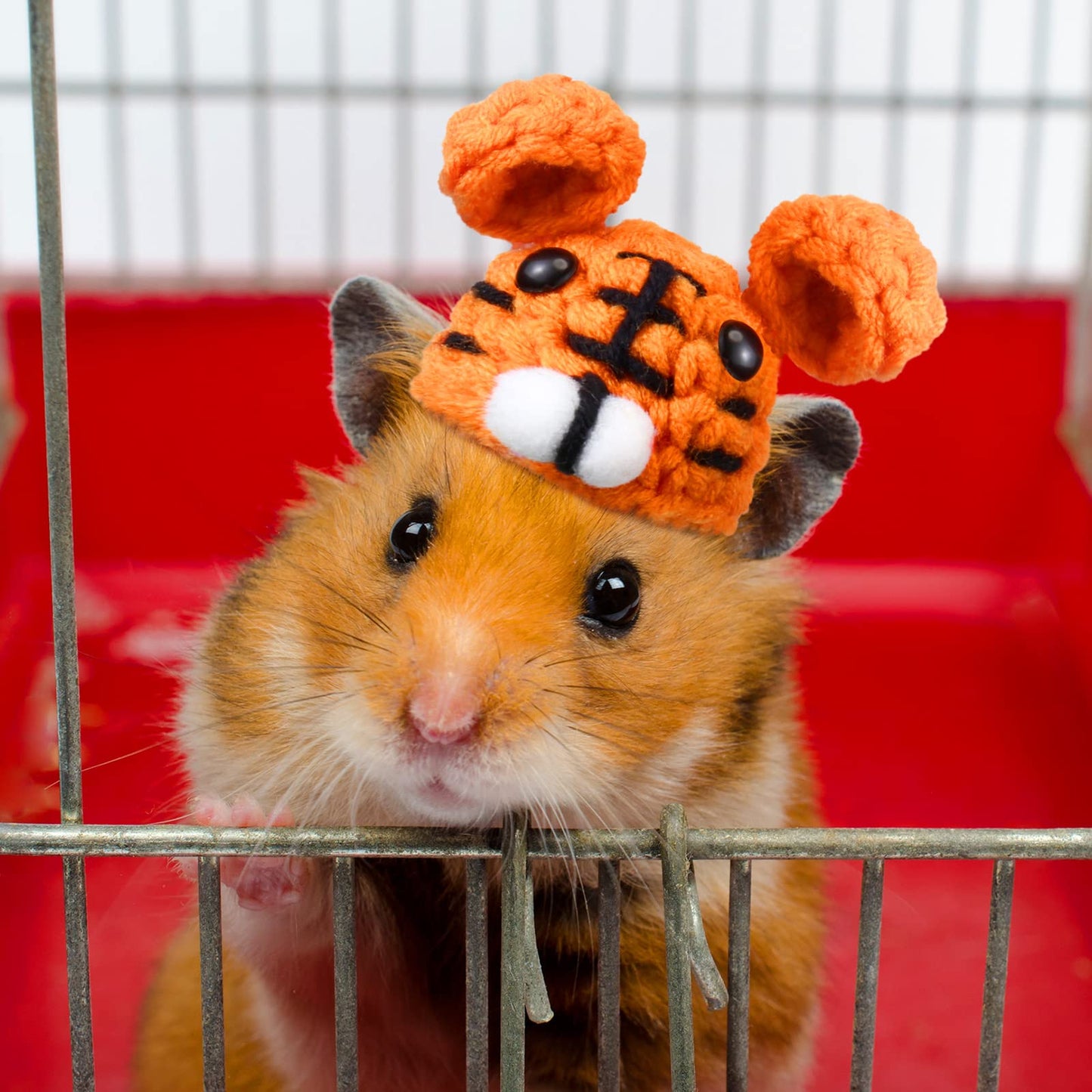 Kajaia 10 Pcs Hamster Hat Small Animals Cute Tiny Hat Mini Hand Knitted Hats for Snakes Pets Bearded Dragon Guinea Pig Bunny Costume Accessories Easter Holiday Parties(Cute Style)
