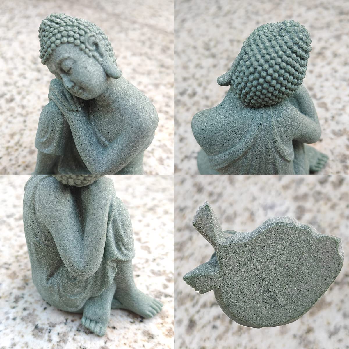 Buddha Fish Tank Decor Asian Stone Buddha Figurines for Aquarium Zen Garden Fish Tank Statue Decorations Mini Stone Buddha Zen Garden Sculptures Decor,Gift, A