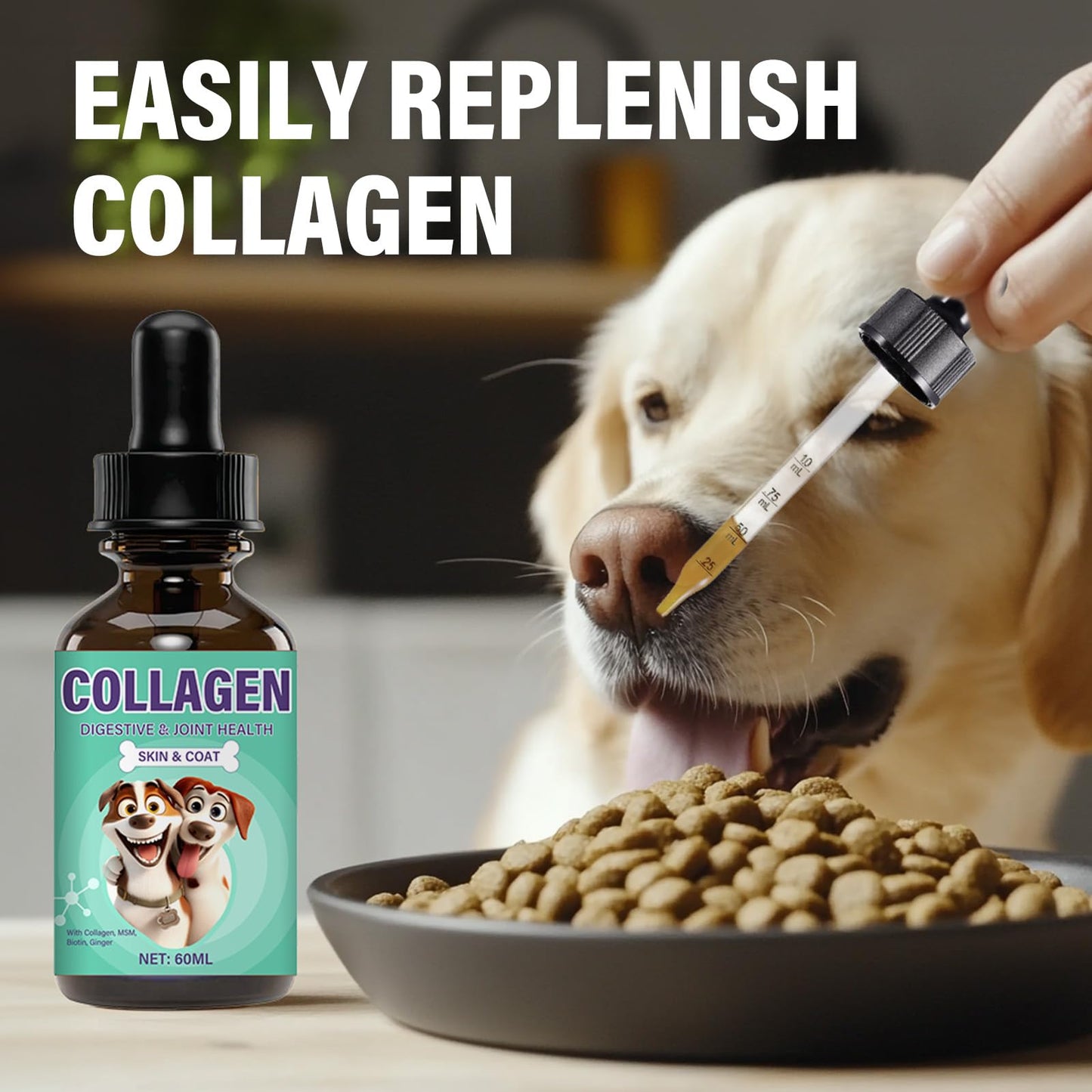 Liquid Collagen for Dogs,Premium Collagen for Dogs with Biotin,Supports Pet Digestive & Joint Health,60ml-1