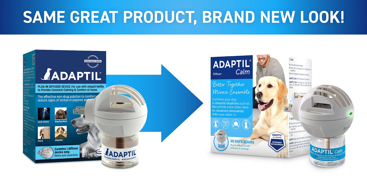 Kit de démarrage ADAPTIL 30 jours - Utilisez ADAPTIL pour chiens pour les aider à se calmer et à se réconforter à la maison, lorsqu'ils sont seuls ou en cas de bruits forts et d'événements stressants (avec diffuseur ADAPTIL LMH19 et recharge ADAPTIL C133)