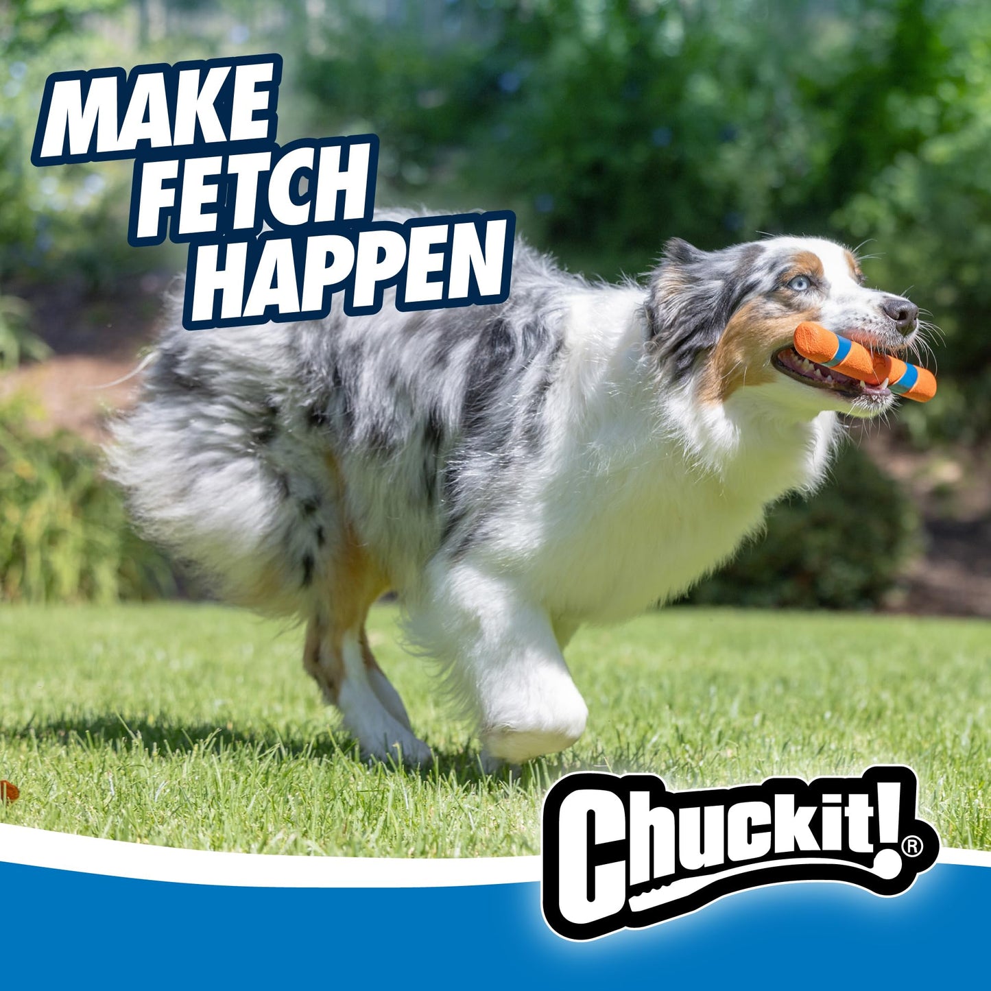 Chuckit! Jouet interactif pour chien Ultra Fetch Stick - Jouet d'extérieur de 30 cm pour chiens de toutes races
