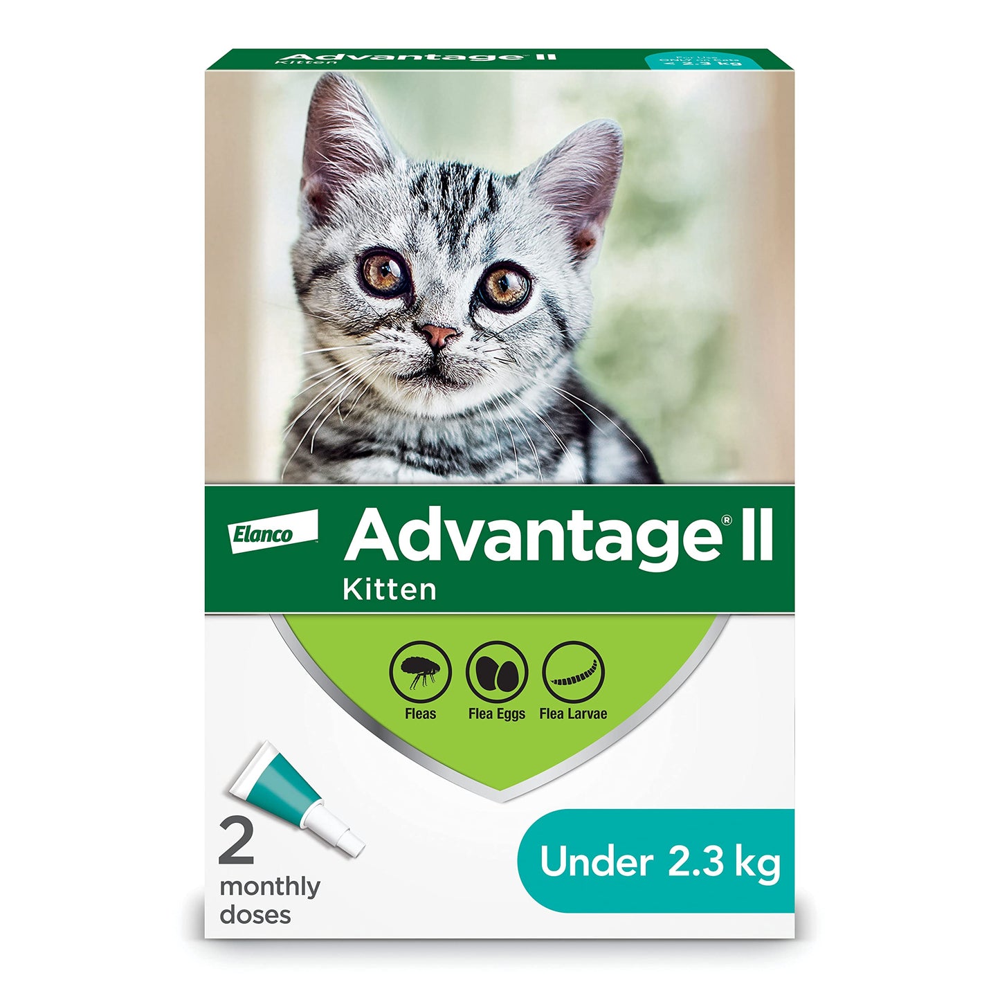 Traitement antipuces Advantage II pour chatons pesant moins de 2,3 kg (moins de 5 lb) - 2 doses