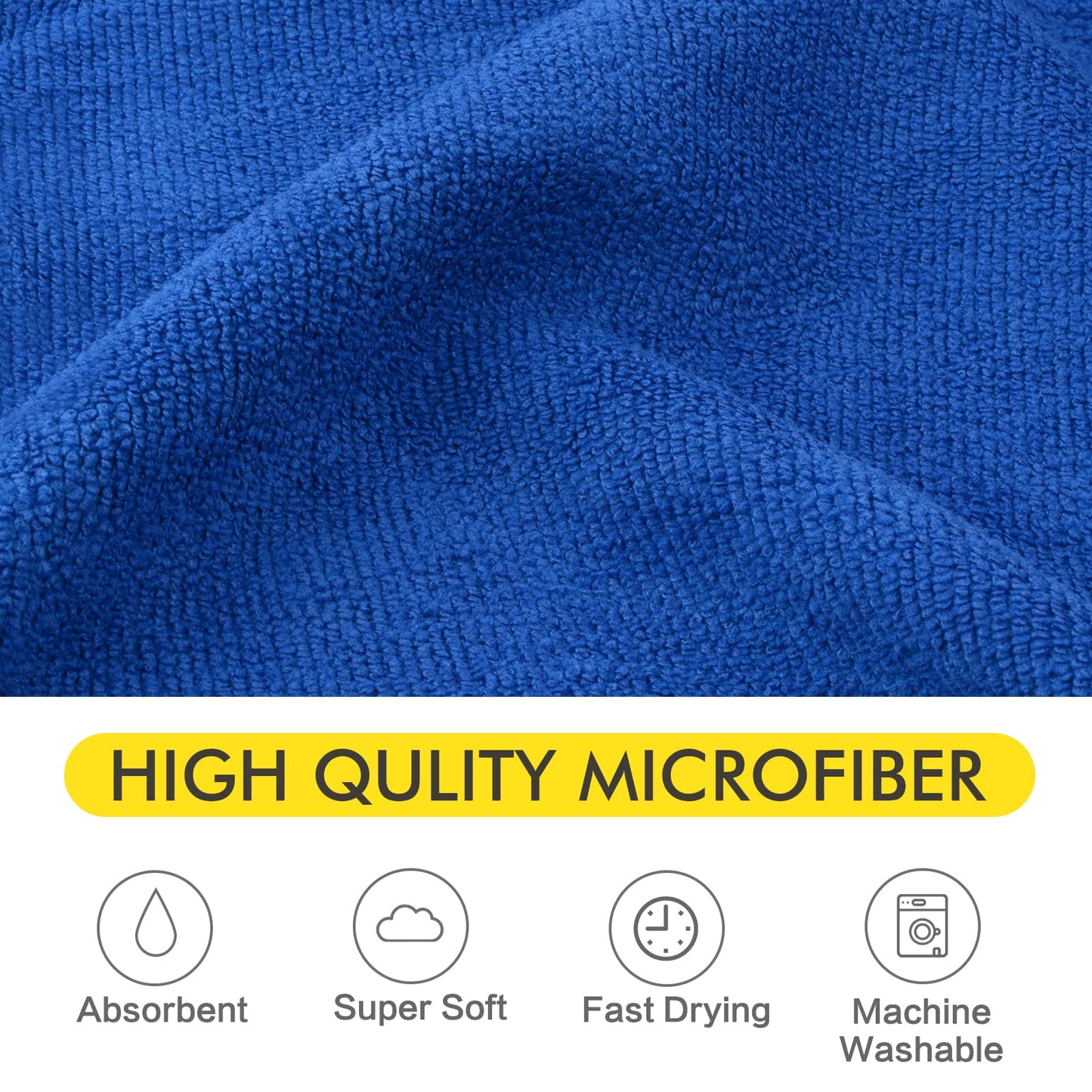 KinHwa Microfiber Dog Towel Super Absorbent Pet Bath Towel Large Size for All Dogs and Cats with Embroidered Paw Print (Dark-Blue, 30inchx50inch)
