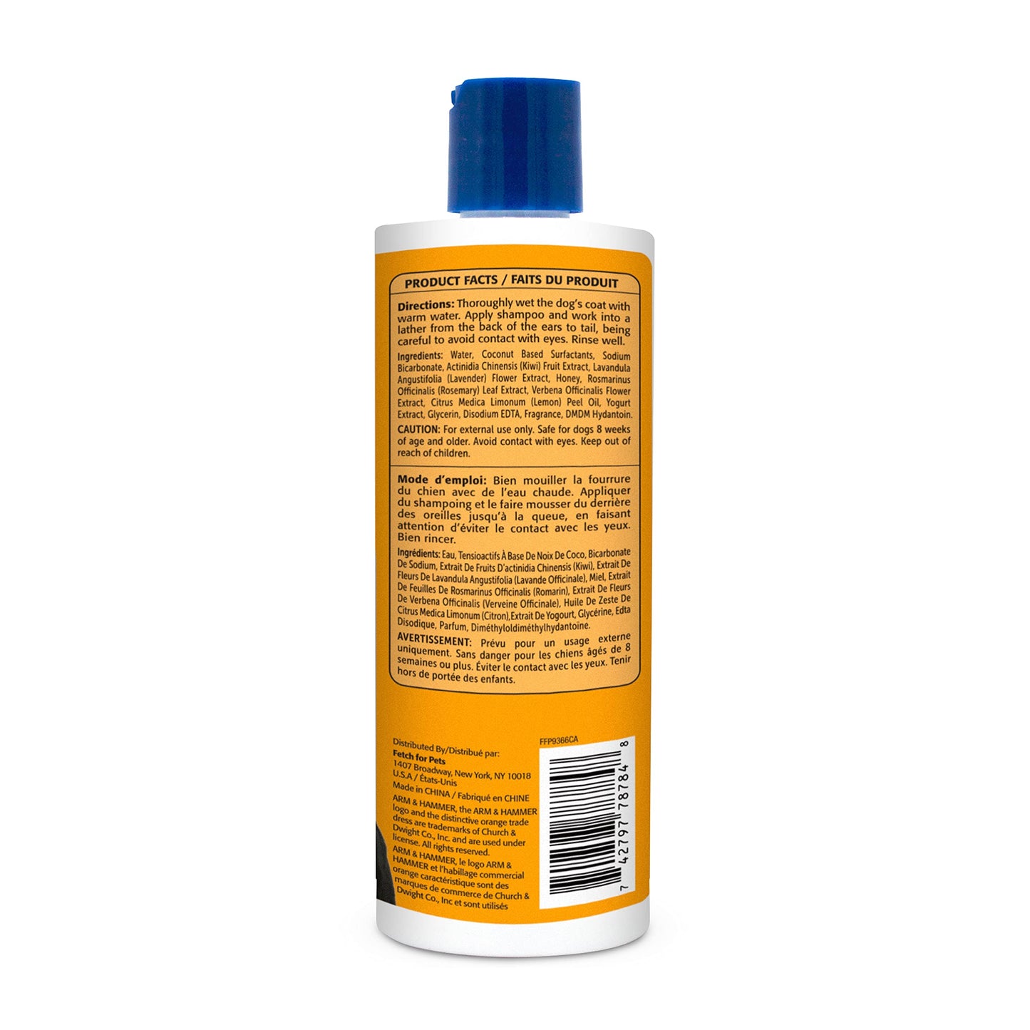 Shampoing super déodorant Arm & Hammer à la fleur de kiwi, le meilleur shampoing anti-odeurs pour chiens et chiots, 473 ml