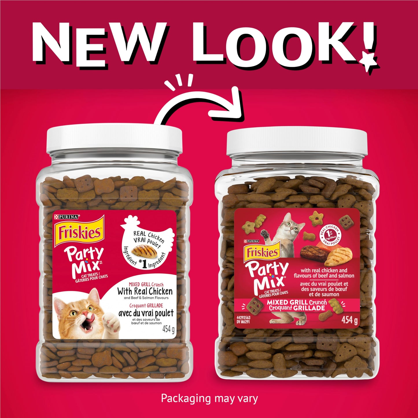 Friandises pour chats Friskies Party Mix, croustillantes et croustillantes au vrai poulet - Boîte de 454 g (1 paquet)