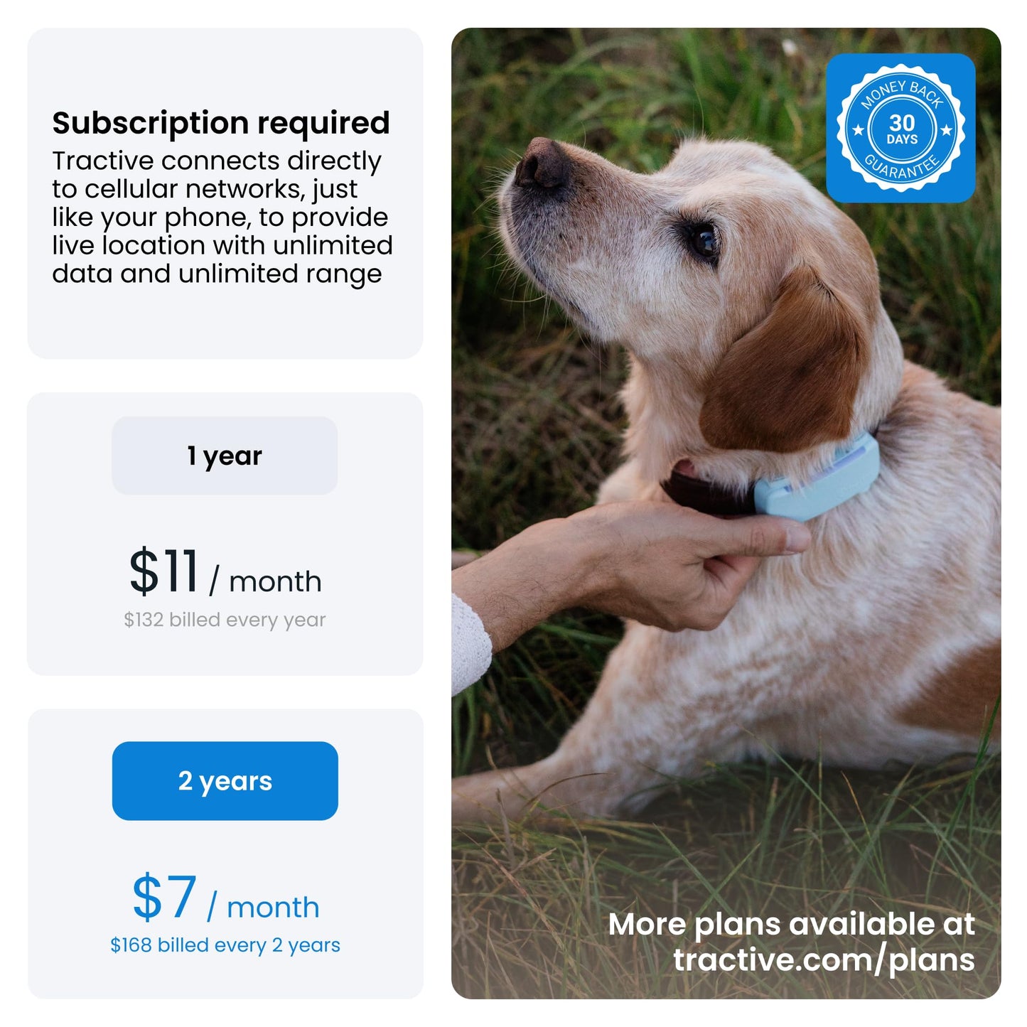 Tractive GPS Dog Tracker (2025 Release) | Real-time Pet Location Tracker | Health & Wellness Alerts | Virtual Fence for Dogs | Bark Monitoring (Mint)