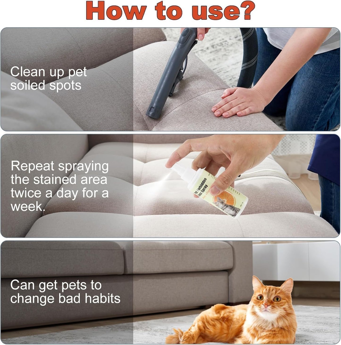 Spray répulsif naturel anti-griffures pour chats, protection efficace contre les griffures des chats, évite les zones restreintes, pour dresser les animaux de compagnie, dissuasion intérieure et extérieure, lot de 2 x 96 g