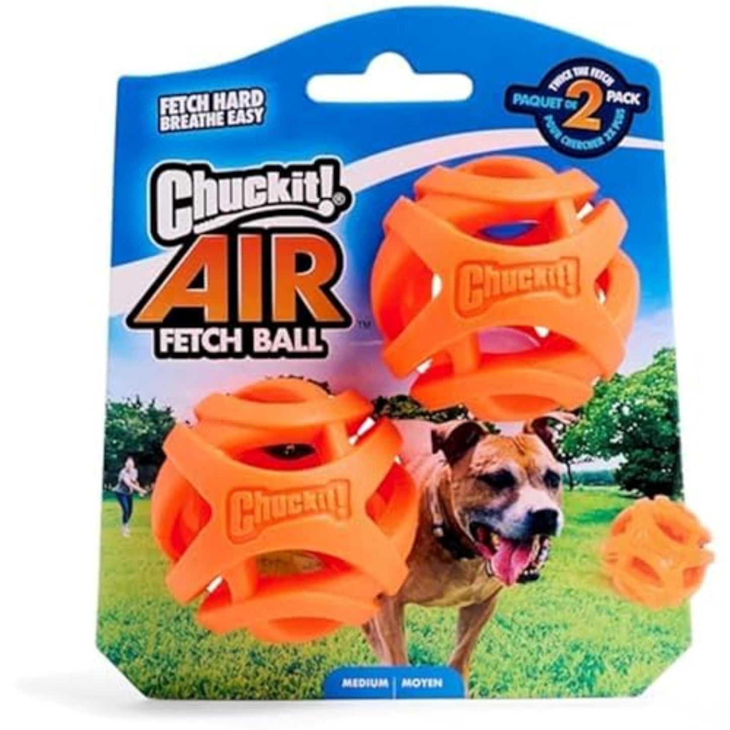 Balle ChuckIt! Durable Breathe Right pour chien (lot de 2, taille moyenne)