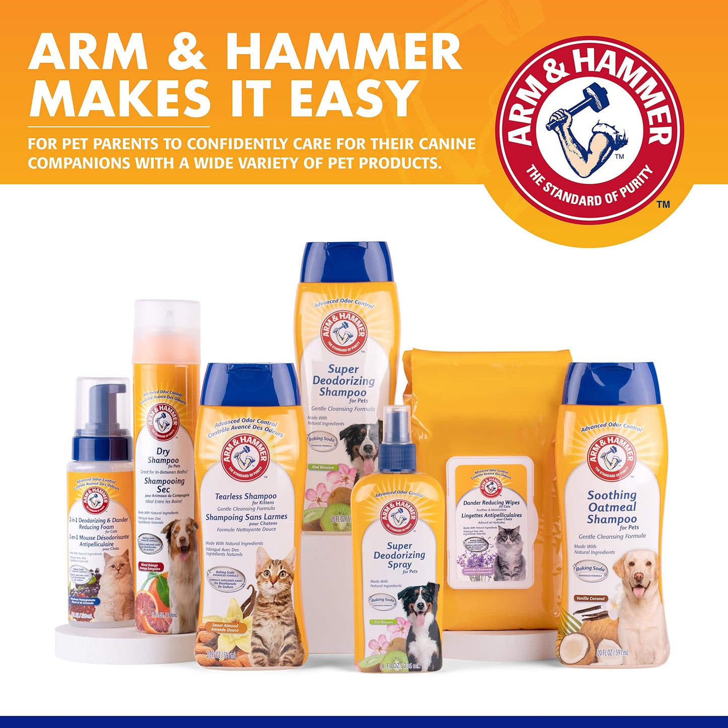 Shampoing super déodorant Arm & Hammer à la fleur de kiwi, le meilleur shampoing anti-odeurs pour chiens et chiots, 473 ml