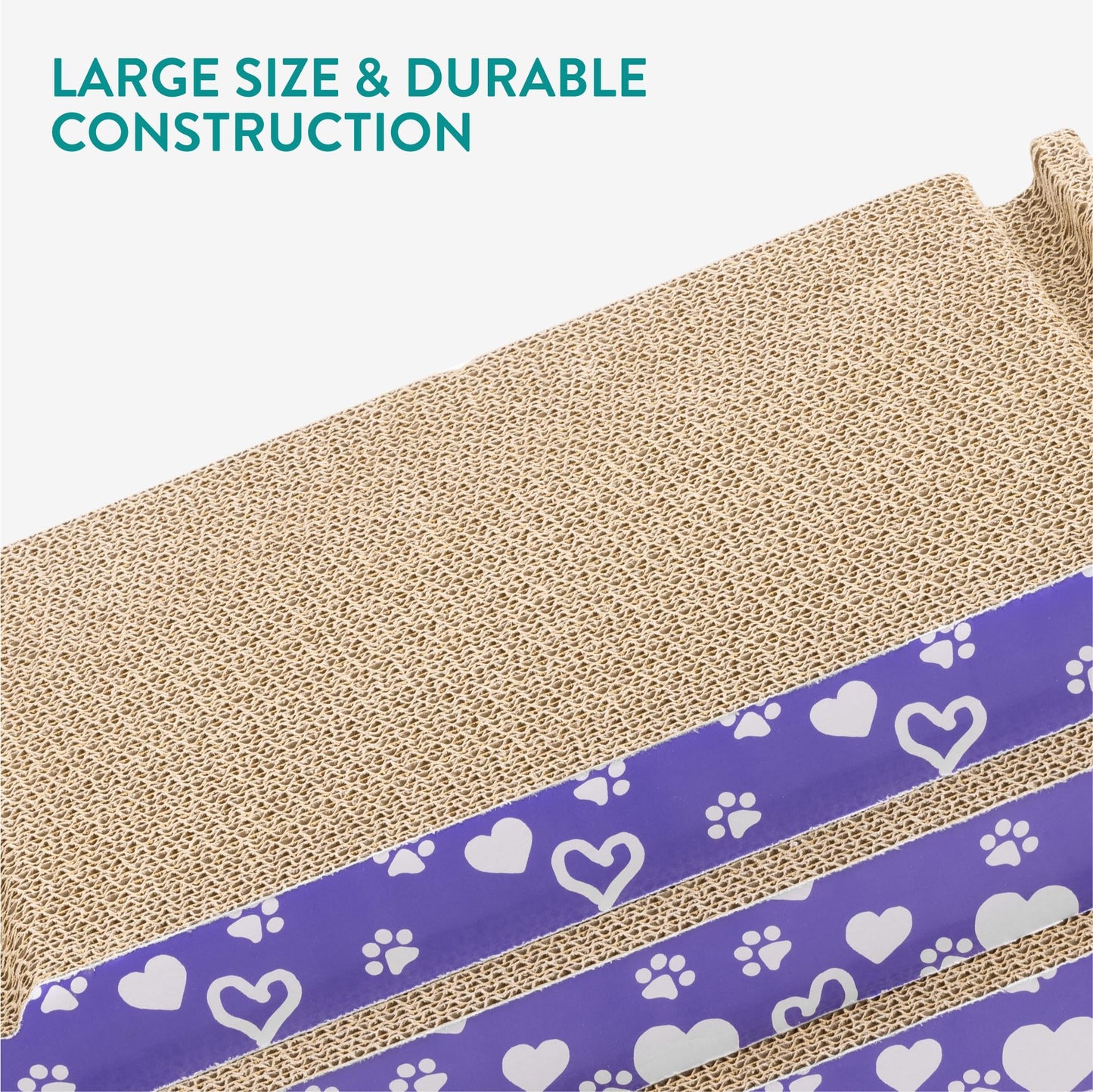 Navaris 3-in-1 Cat Scratcher - Triangle Design Cardboard Cat Scratchers - Easy Assembly Board House for Cats - Large Multi-Sided Scratch Pad, Mat Bed - 44.5cm