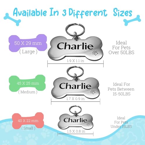 UNIIKA Personalized Custom Dog Tags Engraved Pet Canada (Lifetime Replacements) - Medaille Pour Chien et Chat Personnalisée, Deep Engraved on Both Sides (Small, Silver)