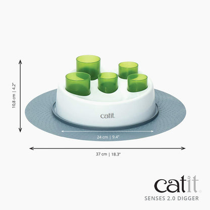 Jouet interactif Catit Senses 2.0 Digger pour chat, vert, pour chats d'intérieur, jouets interactifs pour chats, jouets pour chatons, jouets interactifs pour chats d'intérieur, jeux pour chats