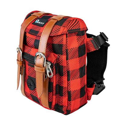 Sac à dos de transport pour chien AKAY de taille moyenne, idéal pour la randonnée, la marche et les voyages – Rouge – 21 x 16 x 6,3 cm