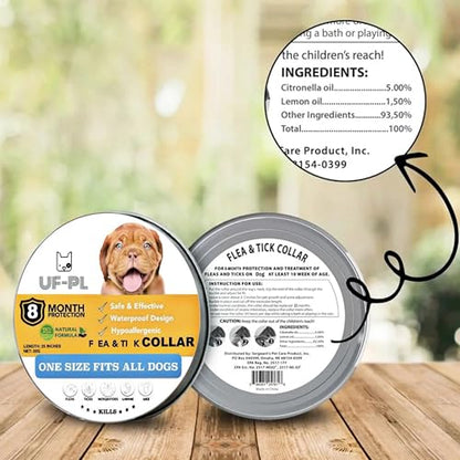 UF-PL 8 Month Dog Collar - Dog Collar for All Dog Breeds and Sizes-Adjustable,Safe,Durable & Effective Collar for Dog 25 Inches-Long Lasting,Flexible,Portable & Waterproof Collar for Dogs