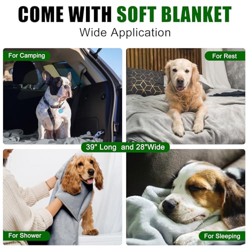 PUPAINT Dog Ramp for Car, Portable Dog Ramp with Non-Slip Rug Surface & Pet Blanket, 67" L Folding Pet Ramp, Easy to Store, Aluminum Alloy Frame Max Load 260LBS for Dog Enter Cars, SUVs (Upgraded)