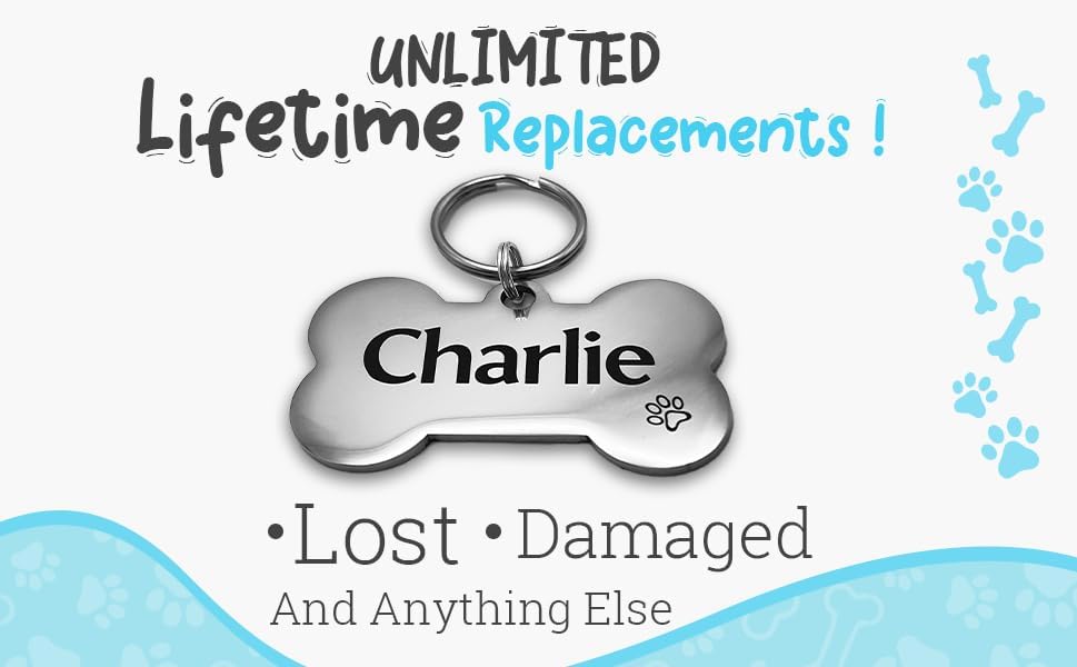 UNIIKA Personalized Custom Dog Tags Engraved Pet Canada (Lifetime Replacements) - Medaille Pour Chien et Chat Personnalisée, Deep Engraved on Both Sides (Small, Silver)