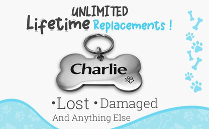 UNIIKA Personalized Custom Dog Tags Engraved Pet Canada (Lifetime Replacements) - Medaille Pour Chien et Chat Personnalisée, Deep Engraved on Both Sides (Small, Silver)