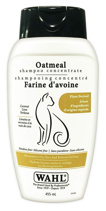 Wahl Canada Cat Oatmeal Shampoo, Helps Soothe Dry, Itchy, Irritated Skin While Reducing Shedding Leaving a Healthy Coat, Cat Shampoo, Plant Derived, Paraben Free, 455ml - Model 58346