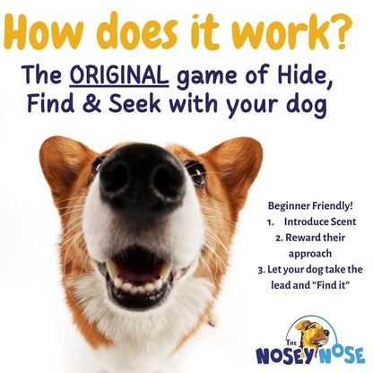 The Nosey Nose Dog Scent Training Kit - Clove Scent Zipper Pouch with Bag & Brain Puzzle Games - Nosework Scentwork Games for All Ages Dog