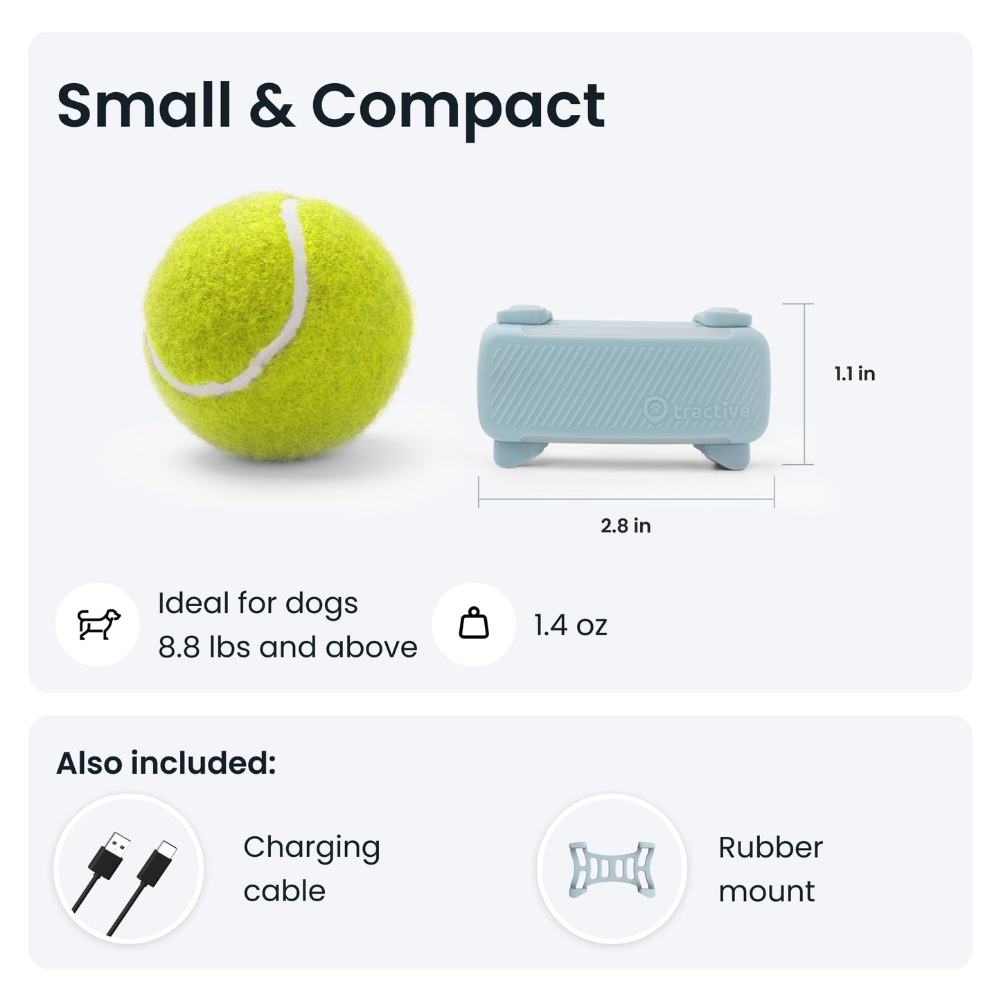 Tractive GPS Dog Tracker (2025 Release) | Real-time Pet Location Tracker | Health & Wellness Alerts | Virtual Fence for Dogs | Bark Monitoring (Mint)