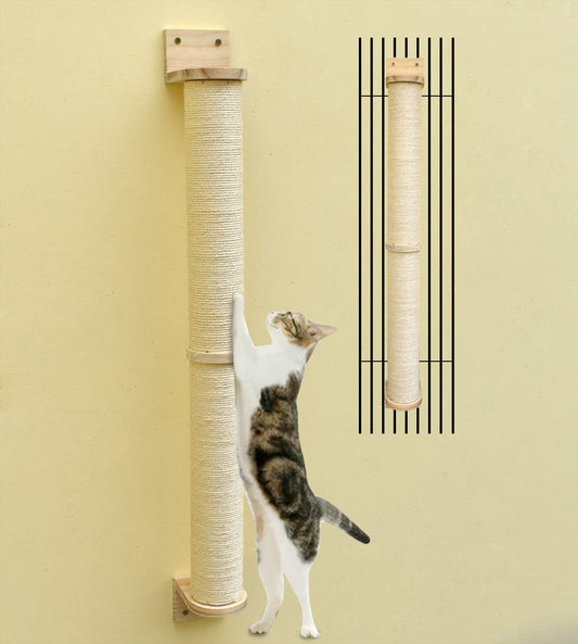 Griffoir mural pour chat MIAOGE, poteaux à gratter muraux et étagères pour chats, arbre à chat mural pour chats d'intérieur, poteaux à gratter muraux pour chats (corde en sisal_Φ7)