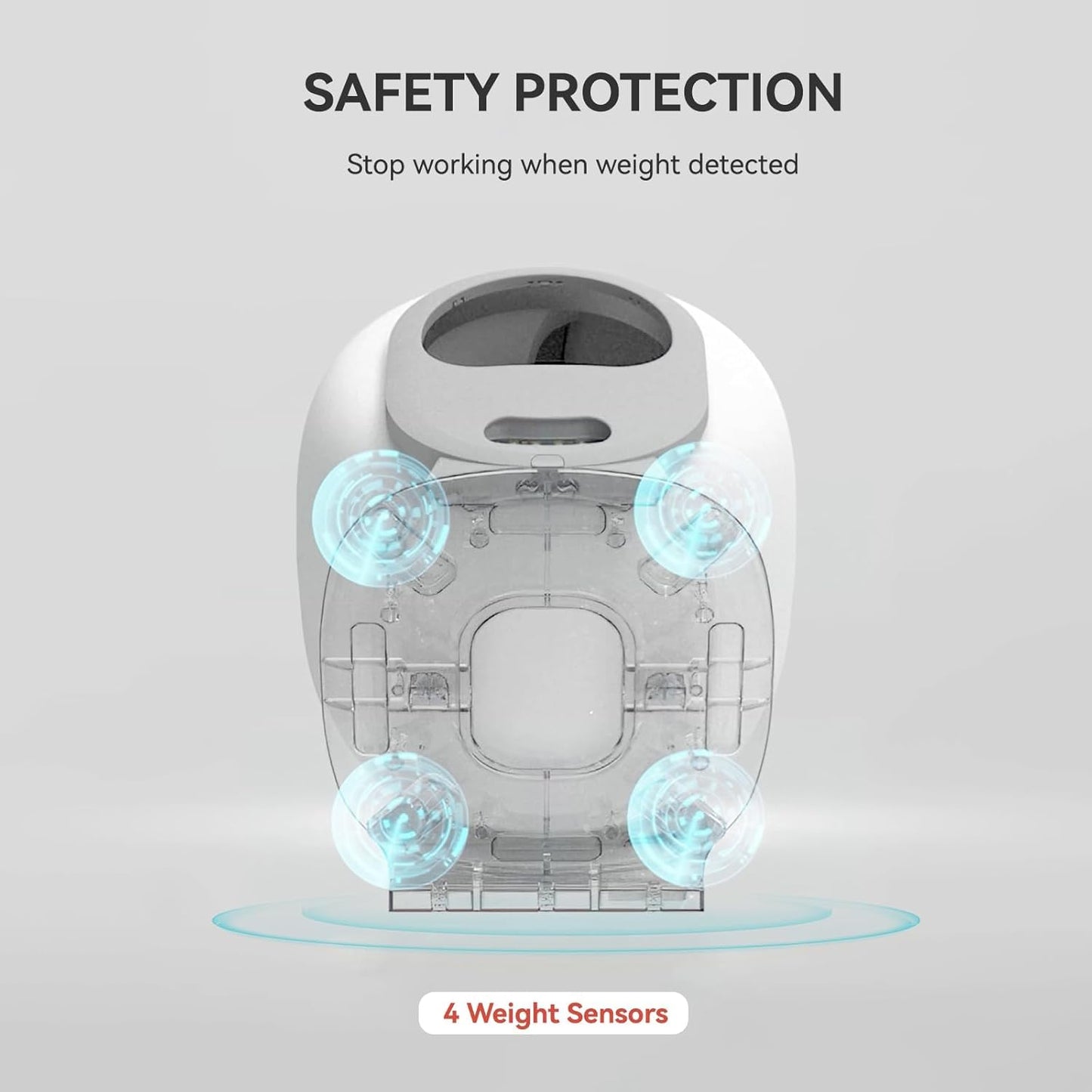 Bac à litière autonettoyant 65 L, grand bac à litière automatique pour plusieurs chats, isolation des odeurs/contrôle par application/protection de sécurité, bac à litière pour chat autonettoyant avec sac à déjections, anti-pincement