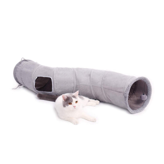 Tunnel pour chat PAWZ Road, tube de jeu pliable en forme de S, 26,7 cm de diamètre