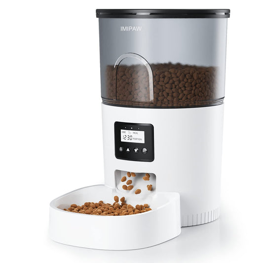 Distributeur automatique de croquettes pour chats IMIPAW, 3 L, avec minuterie et système anti-obstruction, pour chats et chiens, 1 à 6 repas par jour