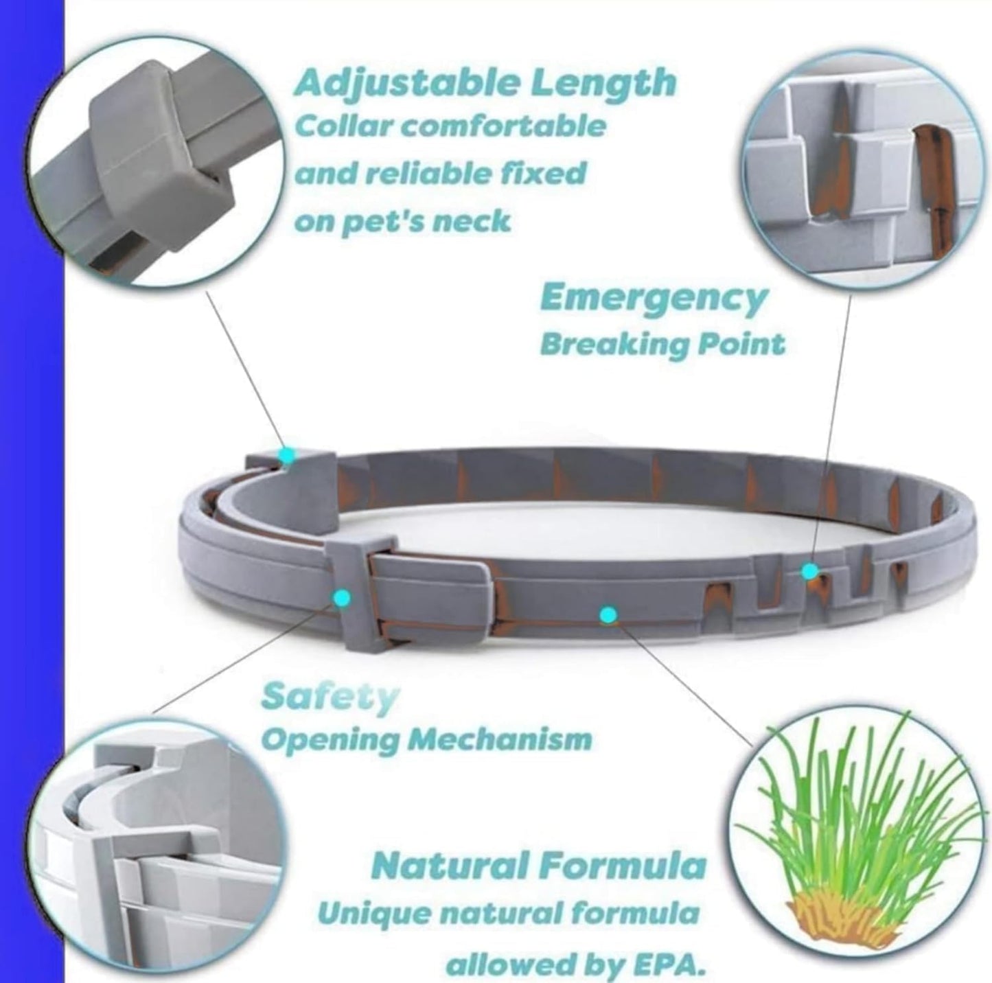 UF-PL 8 Month Cat Collar - Collar for All Cat Breeds and Sizes - Adjustable,Safe,Durable & Effective Collar for Cat 13 Inches-Long Lasting,Flexible,Portable & Waterproof Collar for Cats