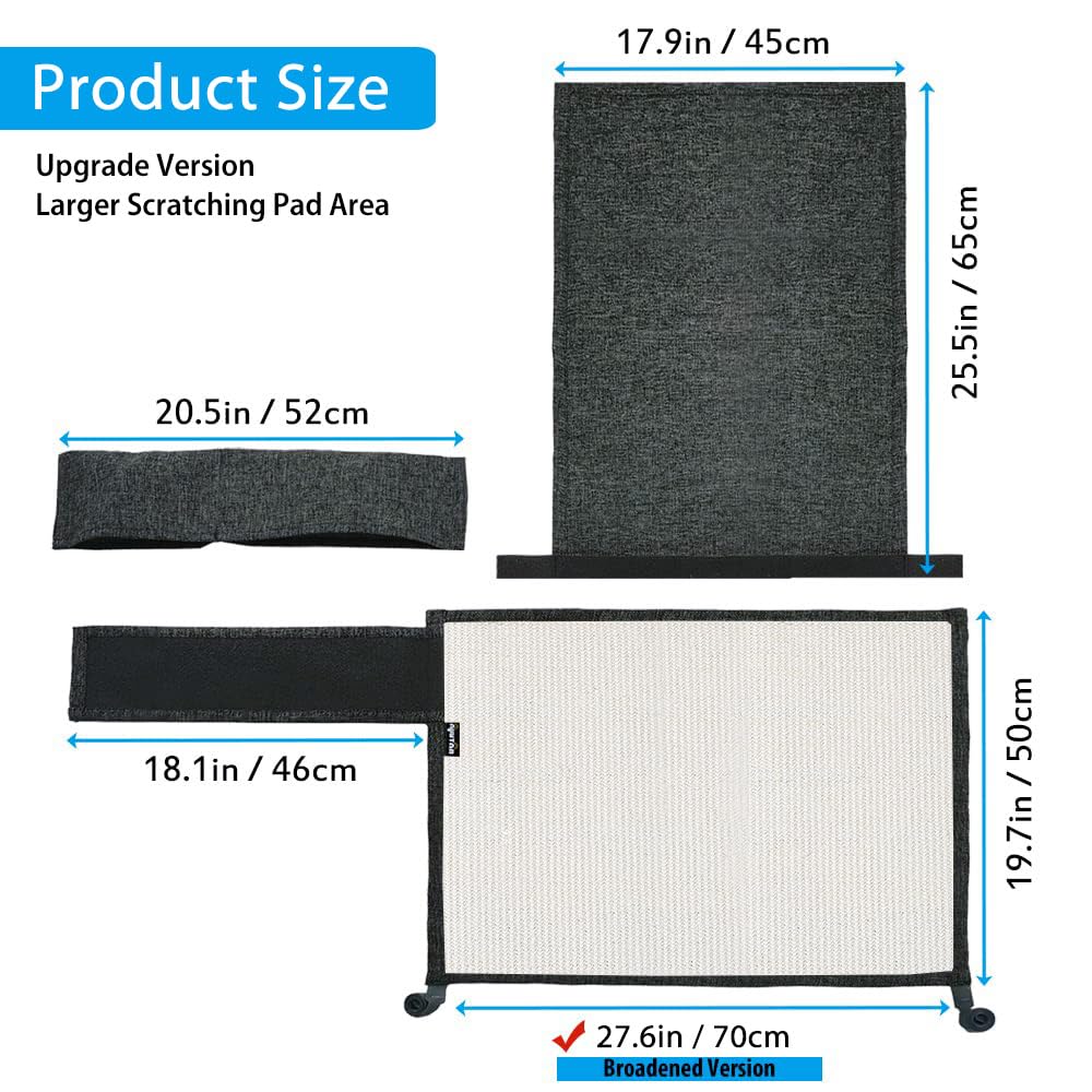 NATUYA Furniture Protectors from Cats-Cat Furniture Protector-Cat Scratch Deterrent Cushion-Stretchable Anti-Scratch Sofa Cushion (Dark Gray, Left)