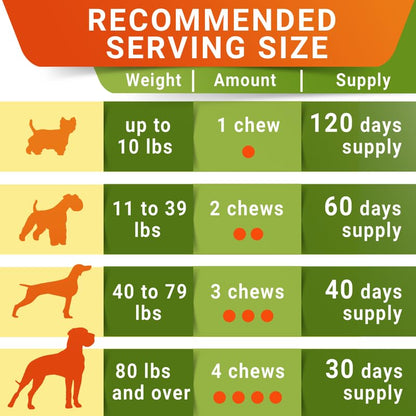 Senior Advanced Glucosamine Joint Supplement for Dogs - Hip & Joint Pain Relief - Small + Large Breeds -Omega-3 Fish Oil - Chondroitin, MSM- Mobility Soft Chews for Older Dogs - Bacon Flavor - 120Ct