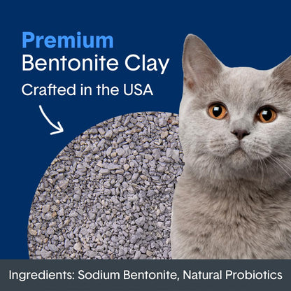 Litière agglomérante Boxie® Probiotic pour chats et chatons, contrôle des odeurs pendant 40 jours, 7,3 kg, 99,9 % sans poussière, autonettoyante, longue durée, approuvée par les vétérinaires, facile à ramasser pour tous les bacs à litière